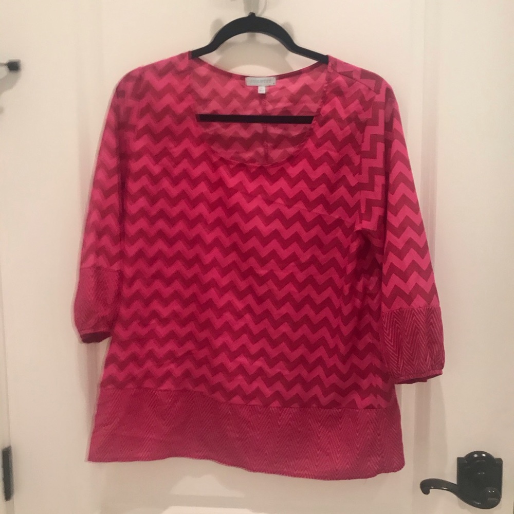 Boutique top, chevron and shades of pink!